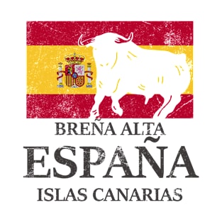 Spanien Breña Alta Urlaub Stier Flagge T-Shirt