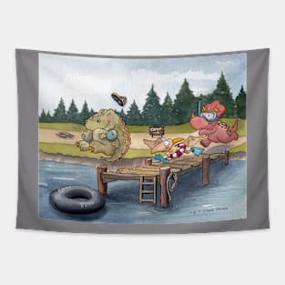 Dino Cannonball Tapestry