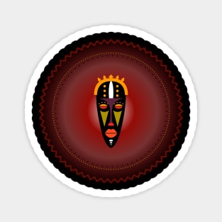 African Mystical Mask. Tribal, Native. Magnet