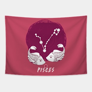 Retro Pisces Zodiac Sign // Vintage Astrology Tapestry