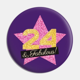 24th Birthday Gifts Women Fabulous - Pink Gold Pin