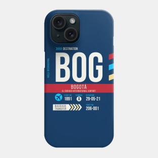 Bogota (BOG) Airport Code Baggage Tag Phone Case