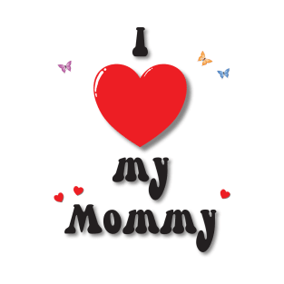 I love my mommy heart doodle hand drawn design T-Shirt