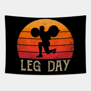 Distressed Vintage Retro Weightlifter Bodybuilder Leg Day Tapestry