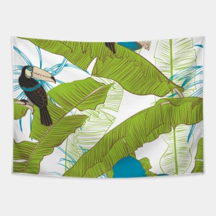 Seamless floral background with petunia toucan Tapestry