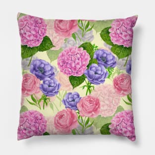 Spring garden watercolor Pillow