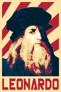 Leonardo Da Vinci Retro Propaganda Magnet