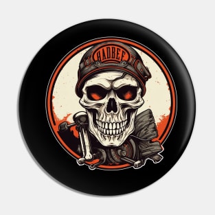 Skull Retro Motorcycle Vintage Pin