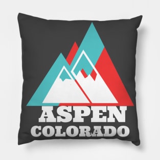 Aspen Colorado Vintage Mountain Travel Pillow