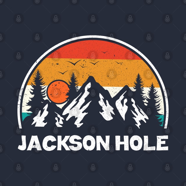 Vintage Jackson Hole Wyoming WY Mountains Hiking Souvenir by kalponik