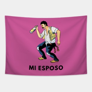 Mi Esposo El Borracho Parody Loteria Card  Loteria Mexicana Tapestry