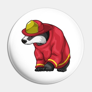 Honey badger Firefighter Fire department Pin