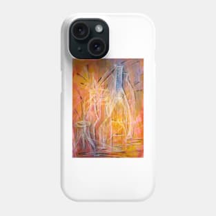 The Glass Bottles 2A mixed media painting Phone Case