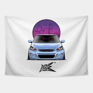 hyundai accent stanced air blue Tapestry