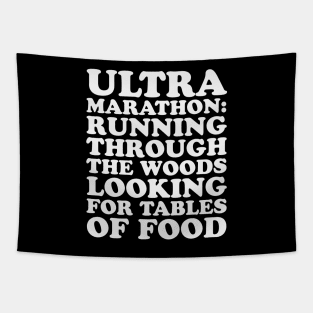 Ultramarathon Definition Running Through the Woods Trail Runner Tapestry