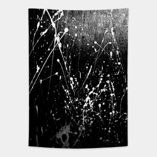 Abstract grunge paint splashes black and white art texture Tapestry