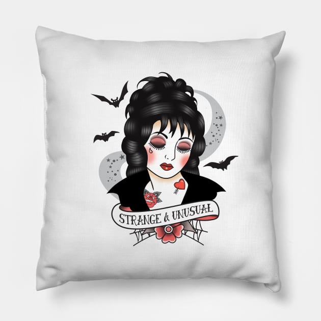 Strange and Unusual Pillow by Gothic Rose