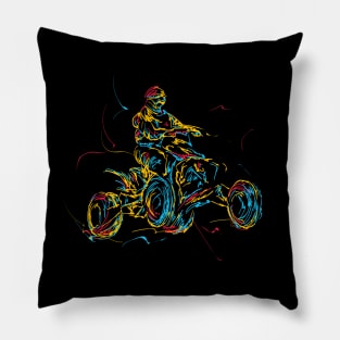 atv rider abstract Pillow