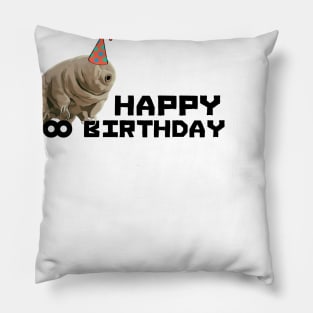 Happy Infinity Birthday Water Bear Pillow