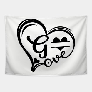 letter g monogram in the shape of love Tapestry