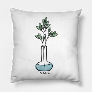 Sage bundle in vase Pillow