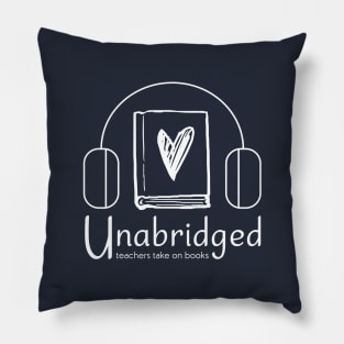 Unabridged White Logo Pillow