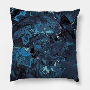 Blue Diamond Fluid Pour Marble Pillow