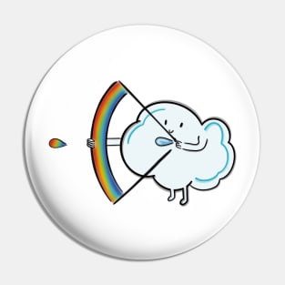 Cloud and a rainbow arrow of love Pin