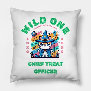 Wild one cat Kawaii Wizard Cat funny Pillow