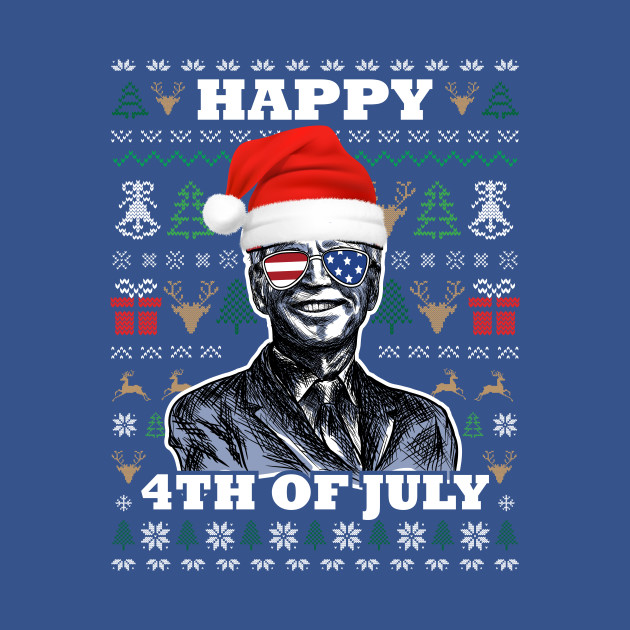 Discover Biden American Sunglasses Xmas Sweater Happy 4th Of July - Anti Biden Gifts - T-Shirt