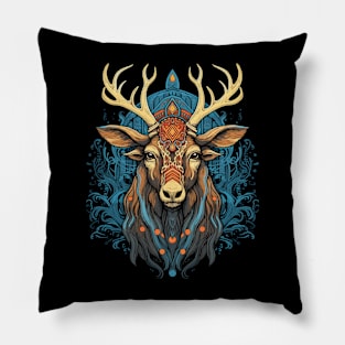 DMT Art Psychedelic Reindeer Pillow