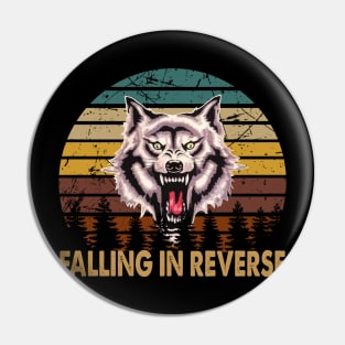 wolf face falling in reverse tour text white black shirt gift fans logo text Pin