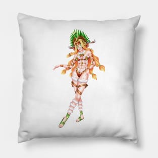 Christmas Quetzalcoatl Tecnica Mask 2 Pillow