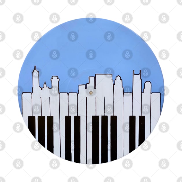 Nashville Skyline and Piano Music Vinyl Record by Designedby-E