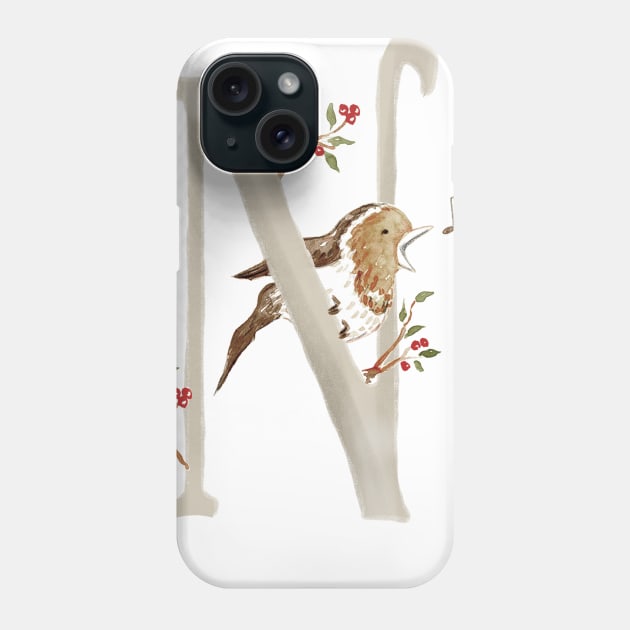 N for Nightingale Phone Case by Big Bear and Bird