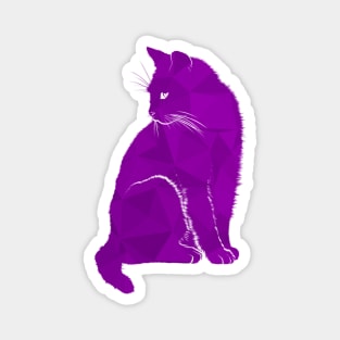 Purple Geometric Cat Magnet