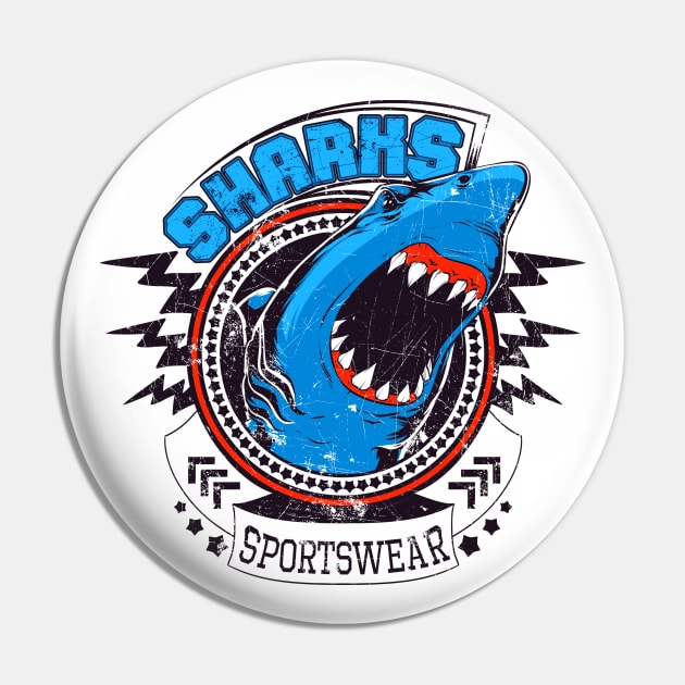 Sharks Sports Wear Pin by Animox