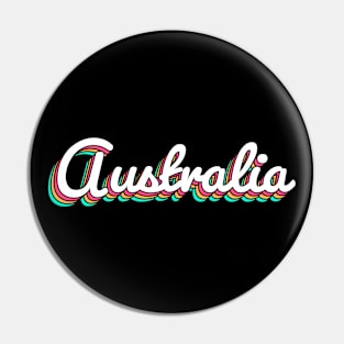 Australia Retro Script Pin