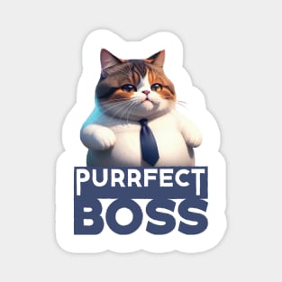 Just a Purrfect Boss Funny Cat Magnet