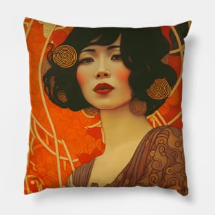 Art Deco Style Woman Pillow