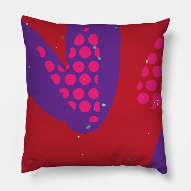 Big Hearts Graphic Design in Red and Purple Complimentary Tones GC-116-16 Pillow by GraphicCharms