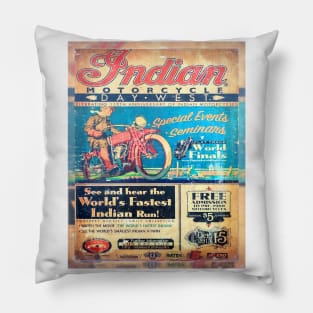 Old Indian Motorcycles Poster Pillow