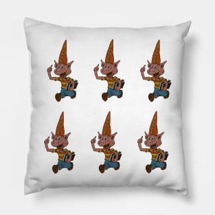 dunce pig cartoon vintage design Pillow