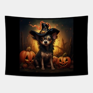 Halloween Brown Chihuahua Tapestry