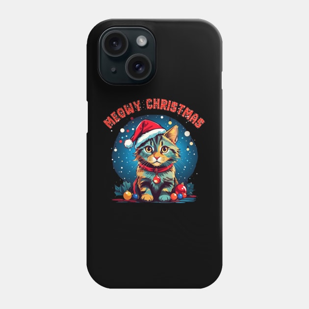 meowy catmas christmas cat Phone Case by sukhendu.12