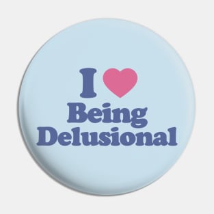 Y2K Tee Shirt, 100% delusional Shirt, Funny Tee, 2000's t-Shirt, I heart being delusional, I Love Being Delusional, 90s Aesthetic, Funny Quote Y2K Pin