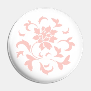 Oriental Flower – Rose Quartz – Circular Pin