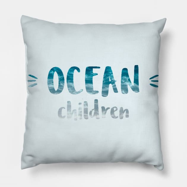 Ocean children Pillow by GribouilleTherapie