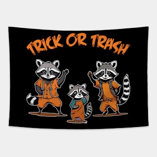 Trick or Trash - Raccoon Halloween Tapestry