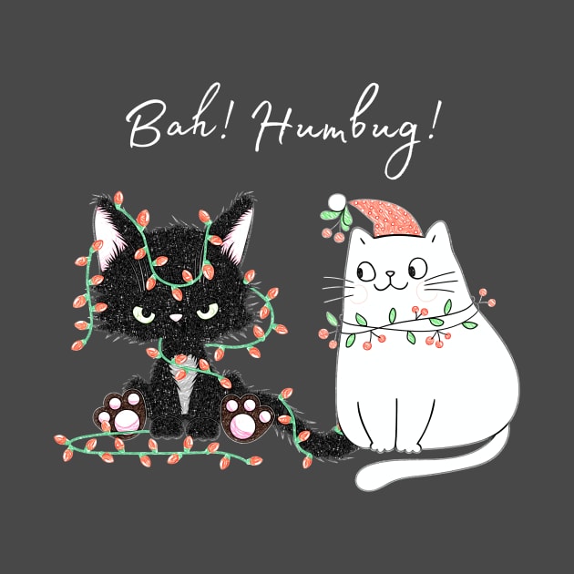 Bah Humbug Holiday Cats by Whiskers and Wings